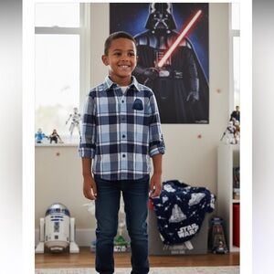 NWT- STAR WARS Plaid Flannel Shirt by Janie and Jack